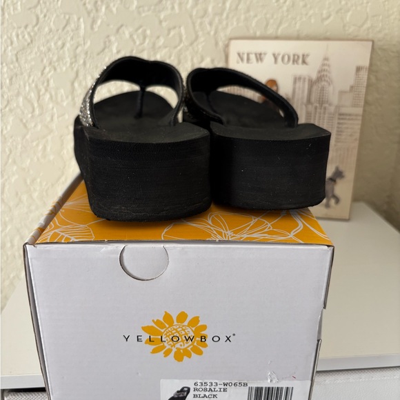Yellow Box Black and Silver Embellished Sandals - Picture 2 of 2